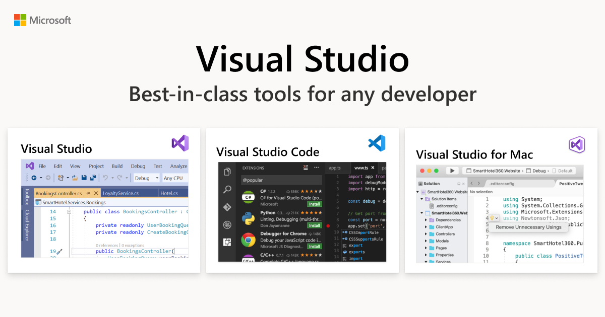 visual studio program for windows and mac